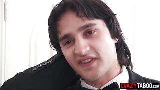Large butt bride drank large dong and enjoyed coarse group-sex and anal invasion after giving a sloppy blow job