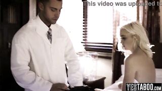 Excited slim blond pounded by a stranger and her step father