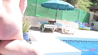 AuntJudysXXX - Posh Breasty Cougar JoJo Seduces a Younger Guy at the Pool