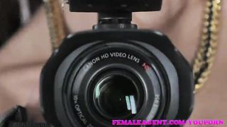 FemaleAgent Horny MILF agent has a soft wet spot for sexy blondes