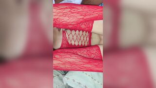 Stepbrother permeates my constricted cunt with his tip and teases my love button with his massive knob