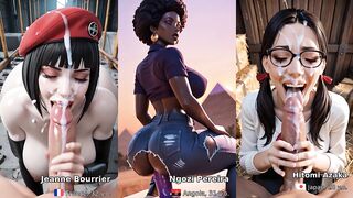 Black vs Ivory vs Oriental - Who is hotter? - AI-generated Compilation