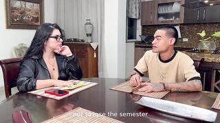 Stepson is punished for getting bad grades at university