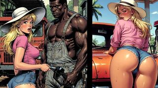 Jungle Gas Station: a Ebony Pump for a White Wife. BBC Wife Cuckold