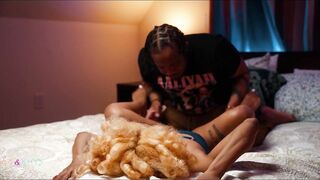Tiny honey Tinee Badass put throughout the mattress