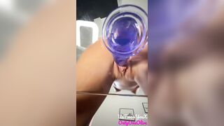 Double Penetration - small wife Olive Silva likes her fresh double penetration toy!