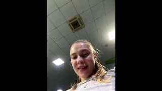 Perspired Latin chick baby gets drilled hard after training