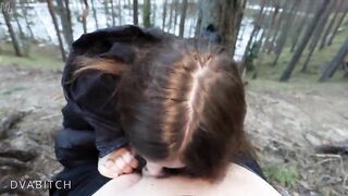 We went hiking and I simply couldn't resist to give him a fellatio in the centre of the woods
