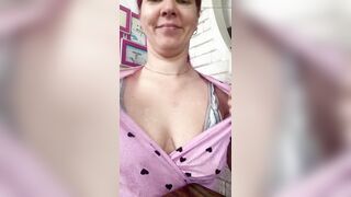 Showing Close up My Hard and Rock hard Muscles and Bazookas - Pink Hairs and Face in the Movie
