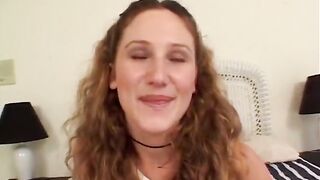 Youthful hairy haired teen keeps her socks on