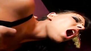 Constricted brunette hair mother I'd like to fuck gets ass banged then swallows cum