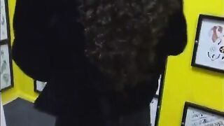 Fabulous brunette hair with shaggy hair craves a recent tattoo