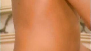 Brunette hair cutie gets eaten out and rides a mutant schlong with her constricted snatch