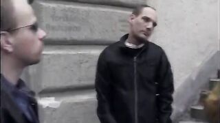 Nice-looking blond beauty gets fucked by small in number slutty males