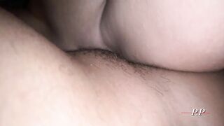 Sister rides stepbrother's schlong at night during the time that parents are not at home
