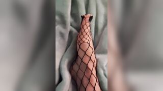 Marionette's Feet and Breasts in Fishnets and a Hot Micro Bikini