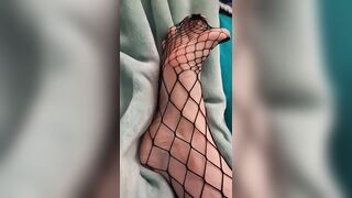 Marionette's Feet and Breasts in Fishnets and a Hot Micro Bikini