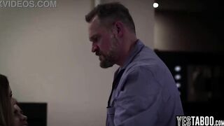 Lascivious older step granddad screws his teen step granddaughters in a 3some