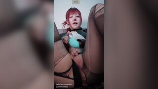 【Smokin' Behind the Supermarket with U】Cute large boobs cutie Aku cosplay Tayama playing with sex toy