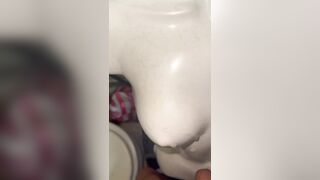 Amateur Ejaculation on Mannequin Plastic Melons - Giant Load
