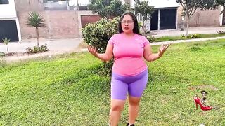Corpulent mother I'd like to fuck does stretches outdoors, and cardio with her tutor in her room