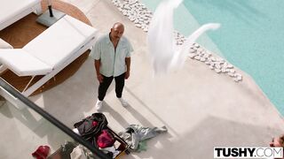 TUSHY Blond Lily Blossom Gets The one and the other Holes Filled In Ardent double penetration
