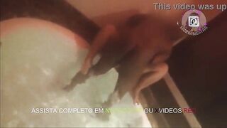 Ebony stud banging me in the jacuzzi (birthday surprise)