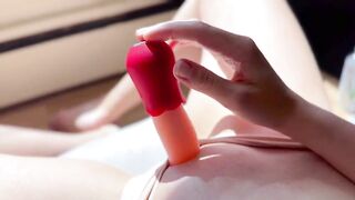 Testing out my fresh vibrator. Oh God, I love it!