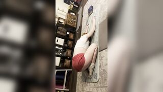 Nighttime stretching in my ass shorts
