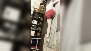 Nighttime stretching in my ass shorts