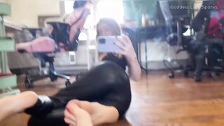 FEMDOM POV FOOT DOMINATION TEASE AND DENIAL FULL VID SOLES TOES ARCHED FEET RIBALD TALK BAWDY BLOND