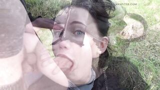 A Youthful, Sexy Woman with Large Bazookas Stopped a Motorcyclist to Get Screwed in the Butt