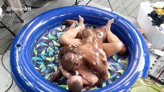 Interracial Bareback OIL WRESTLING & BANGING