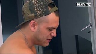 Oiled Black Bent Over the Daybed... That guy Clutches Her Booty and Pounds Unfathomable