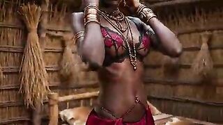 Afro hawt [AI - Generated] large titties large booty thick ebony naija excited sexy aged mother I'd like to fuck black abode wife banged raw in the market square by her customer raw, no cock-sock