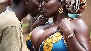 Afro hawt [AI - Generated] large titties large booty thick ebony naija excited sexy aged mother I'd like to fuck black abode wife banged raw in the market square by her customer raw, no cock-sock