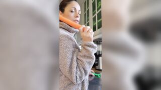 Angelina is cooking with carrots and this babe can't aid treating 'em with her particular spice.