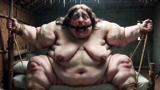Despairing SSBBW in Rope Slavery - Trickling Chunky Wide Cunt