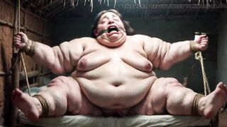Despairing SSBBW in Rope Slavery - Trickling Chunky Wide Cunt