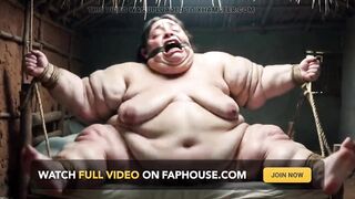 Despairing SSBBW in Rope Slavery - Trickling Chunky Wide Cunt