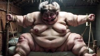 Despairing SSBBW in Rope Slavery - Trickling Chunky Wide Cunt