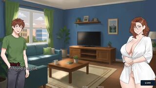 Lady teasing with her large melons and large butt - gameplay