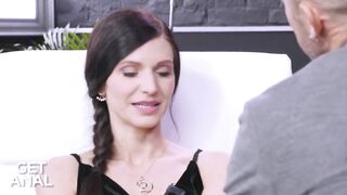 Brunette hair Angel Greta a Gets Banged in Her Booty and Snatch by Large Overweight Wang