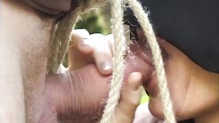 Older mother I'd like to fuck in Monk Robes Sucks Dong Blindfolded Outdoors