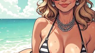 Pretty Sweethearts at the Beach Bikini Art