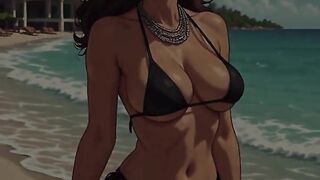 Pretty Sweethearts at the Beach Bikini Art
