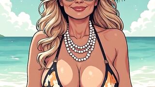 Pretty Sweethearts at the Beach Bikini Art