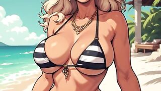 Pretty Sweethearts at the Beach Bikini Art