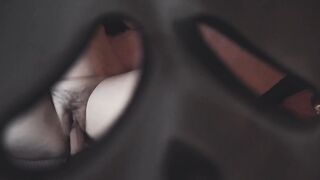 Mr. Ghostface sneaks up on Cara May trailer