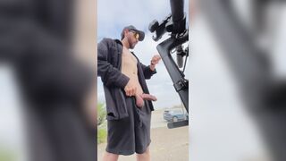 TOOK MY E-SCOOTER down the bike trail and got caught flashing my large knob to passerby's! Public Exhibition ??